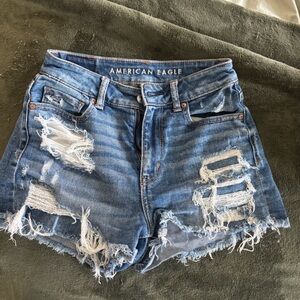 American Eagle Outfitters Ripped Blue Jean Shorts